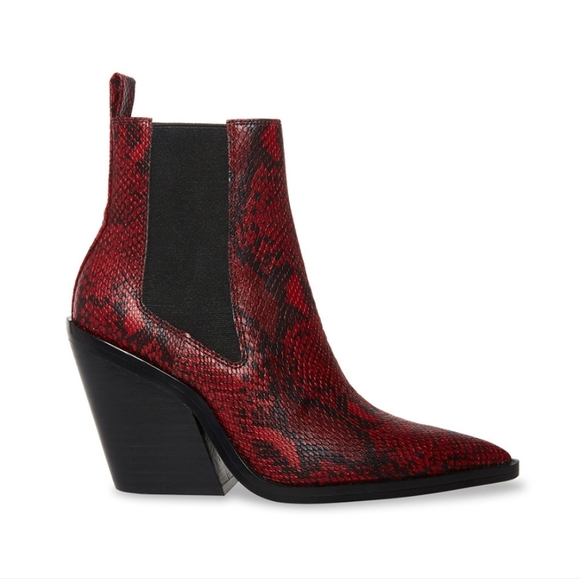 Western Chic Steve Madden Snake Embossed Chelsea Booties - Picture 2 of 6